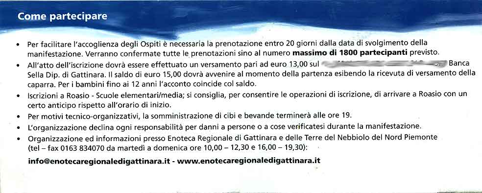 Partecipare alla manifestazione